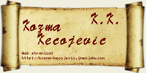 Kozma Kecojević vizit kartica